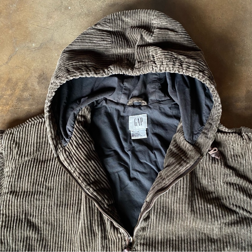 GAP Brown Corduroy Hooded Pullover Jacket - Picture 6 of 12